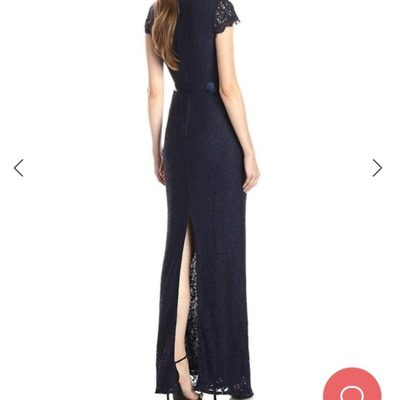 SoldAdrianna Papell 91910380 Navy Lace Cap Sleeves - Picture 2 of 7